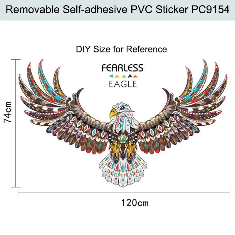 

3D Creative Fearless Eagle Wall Sticker House Decoration Habitacion Living Room Art Decals Bedroom Decor DIY Painting Stickers