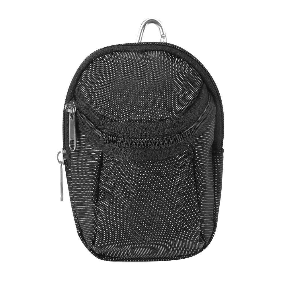 

Portable Small Polyester Golf Ball Bag Waist Pack Accessory With Keyring Black Golf Ball Bag Multi-Functional Small Waist Bag