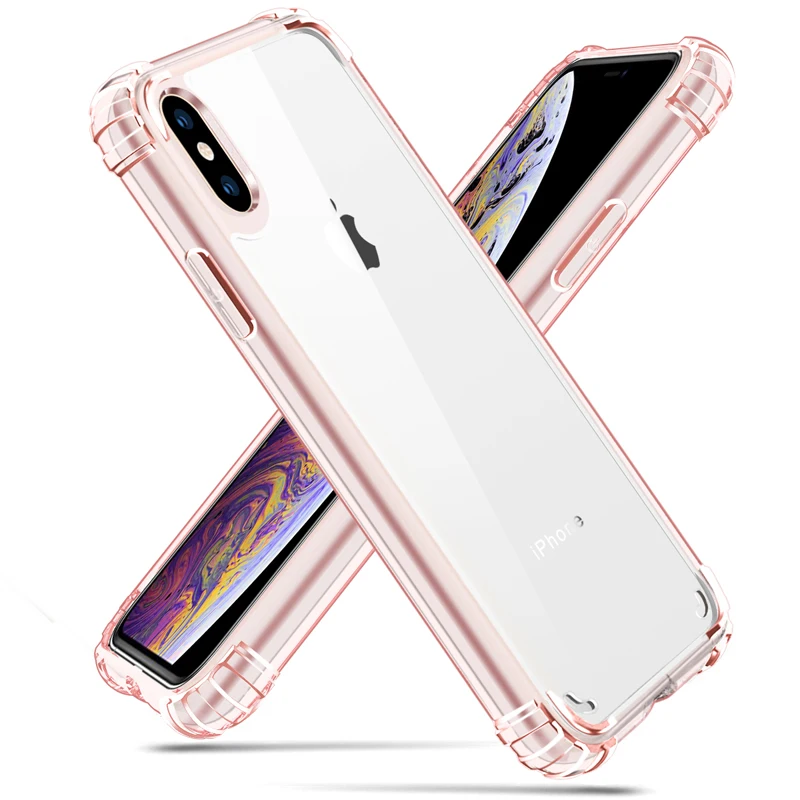 Прозрачный чехол для iPhone XS XR, тонкий противоударный акриловый чехол из ТПУ с кристаллами для телефона Apple iPhone XS Max, полностью защитный чехол