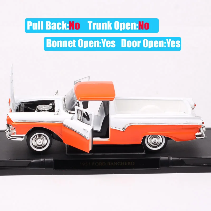 1:18 весы большой классический старый 1957 Ford Ranchero пикап грузовик, отлитый под давлением игрушечная машина модели автомобилей станция вагон для сбора подарка