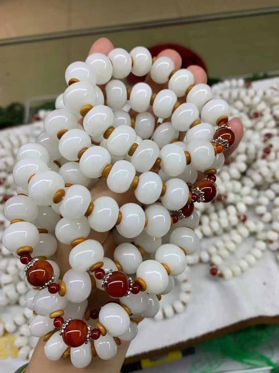 

Genuine natural Hetian jade abacus-shaped bead Strand Bracelets for men and women Chakra Jewelry Lucky natural jade bracelet