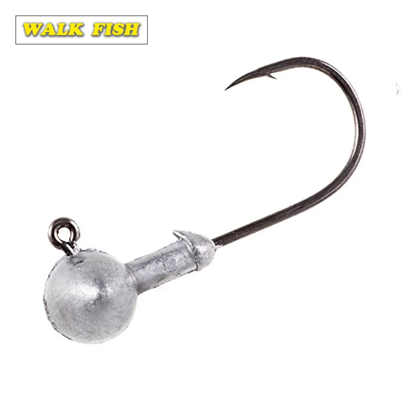 Walk FIsh 5pcs/pack Carbon Steel Jig Head Lead hook 2g-28g B
