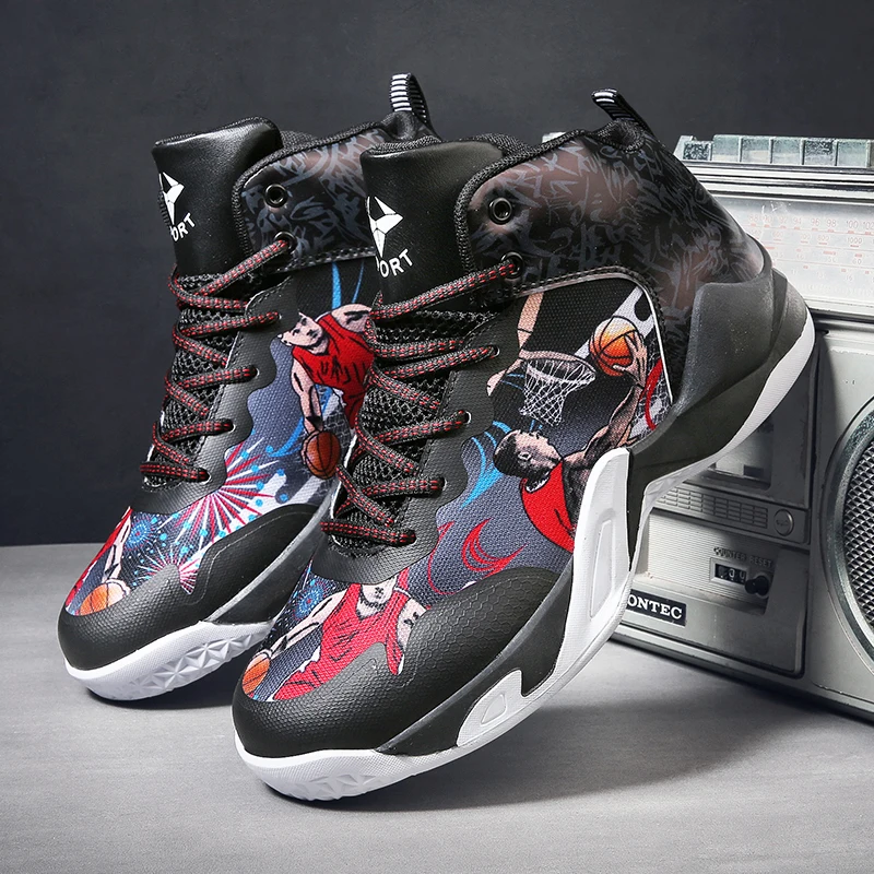 Профессиональная баскетбольная обувь мужские кроссовки уличные амортизирующие