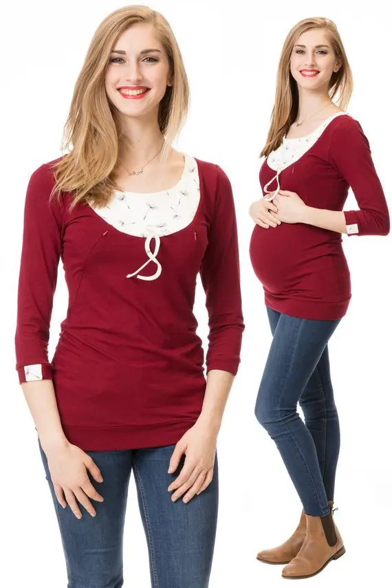 Осень 2018 яркая Одежда для беременных женщин элегантные топы женские футболки