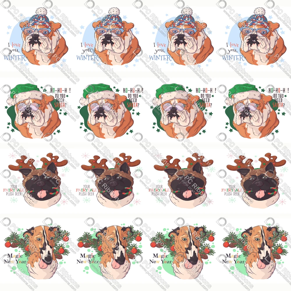 

16-75 мм мультяшная собака и Рождественская корсажная Полиэстеровая лента 50 ярдов для упаковки подарков банты «сделай сам» Свадебные вырезные ленты