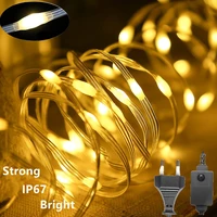 led fairy lights leather thread lamp garlands for new year decor 2023 christmas lights for outdoor 2050100m eu plug