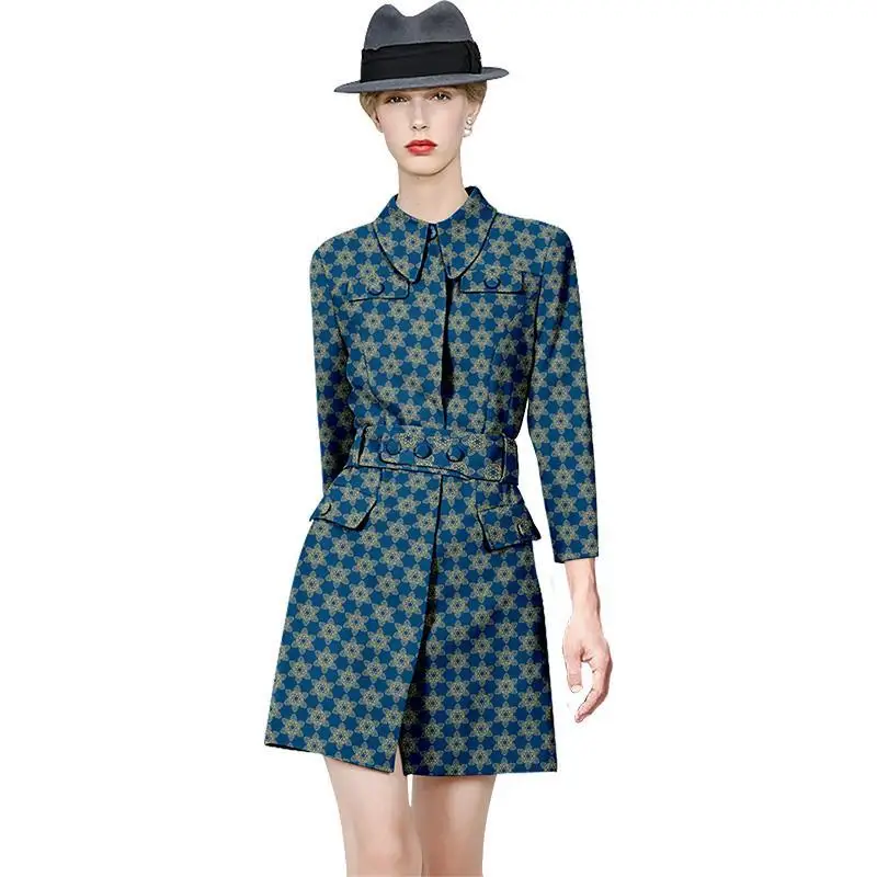 

2021 spring new French floral dress with slim waist and foreign style