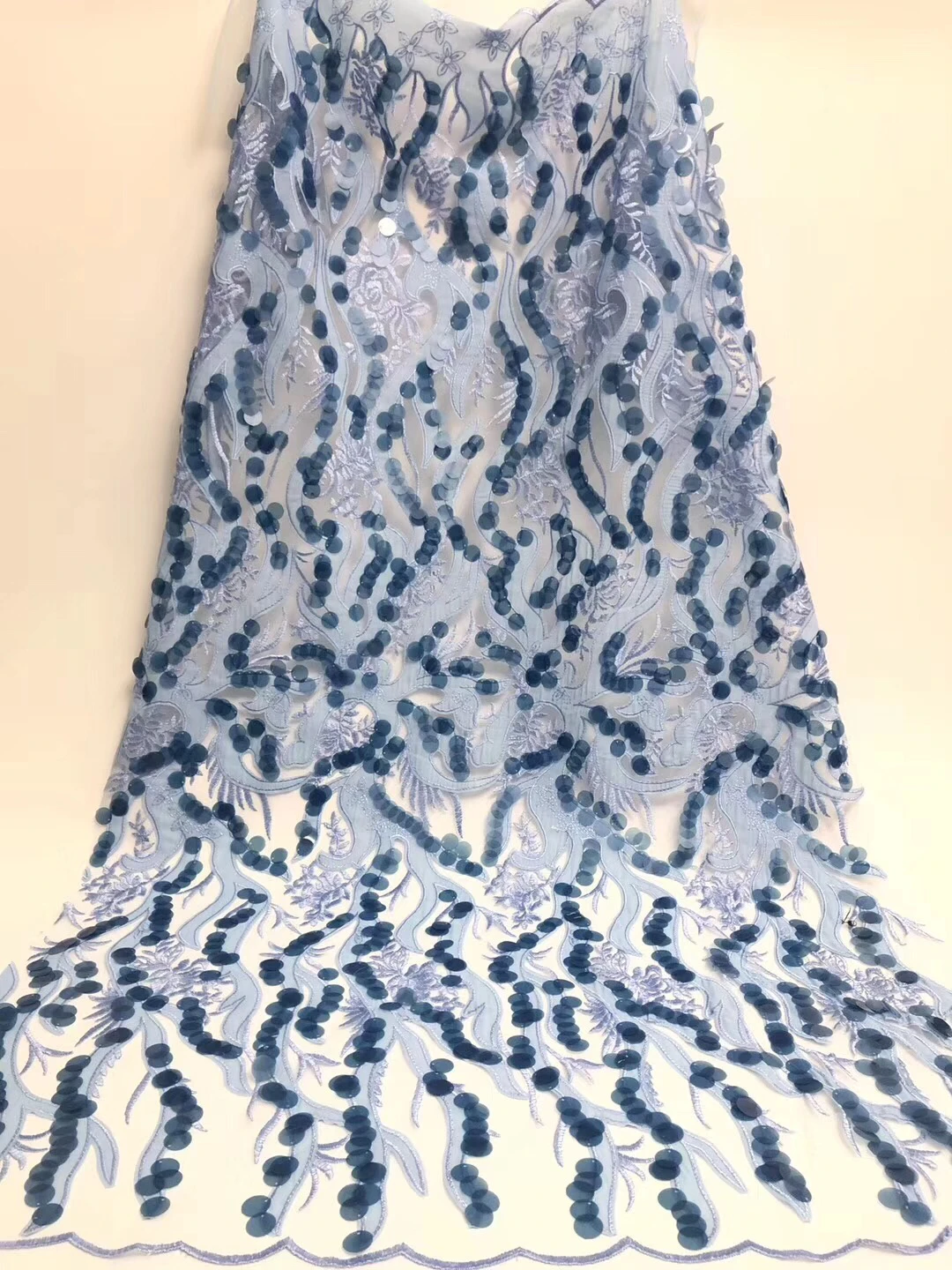 

Latest African Velvet Lace Fabric for Nigeria Party 2020 High Quality French Sequin Embroidered Tulle Lace Fabric FJ31101