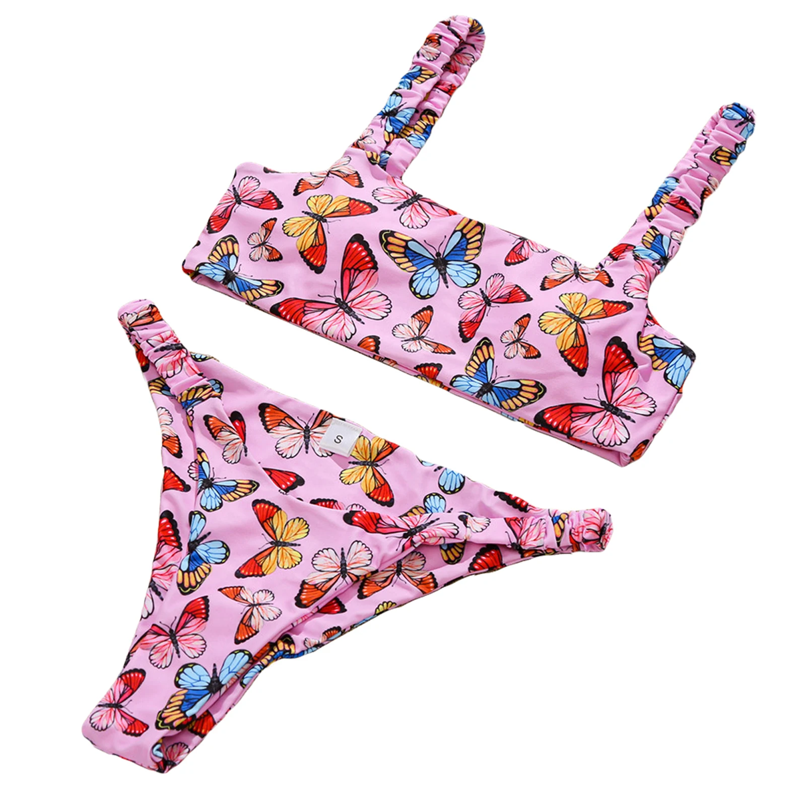 Новое поступление женский летний комплект бикини с принтом эластичный Топ на