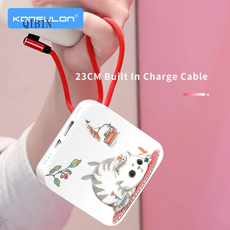 

10000 Mah Power Bank Cute Power Bank For Mobile Phone External Battery 10000 mAh Slim Powerbank For iPhone12 Xiaomi Huawei