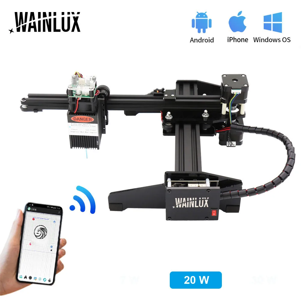 Лазерный гравер с ЧПУ JL4 Wi-Fi подключение через приложение и ПК поддержка лазерной