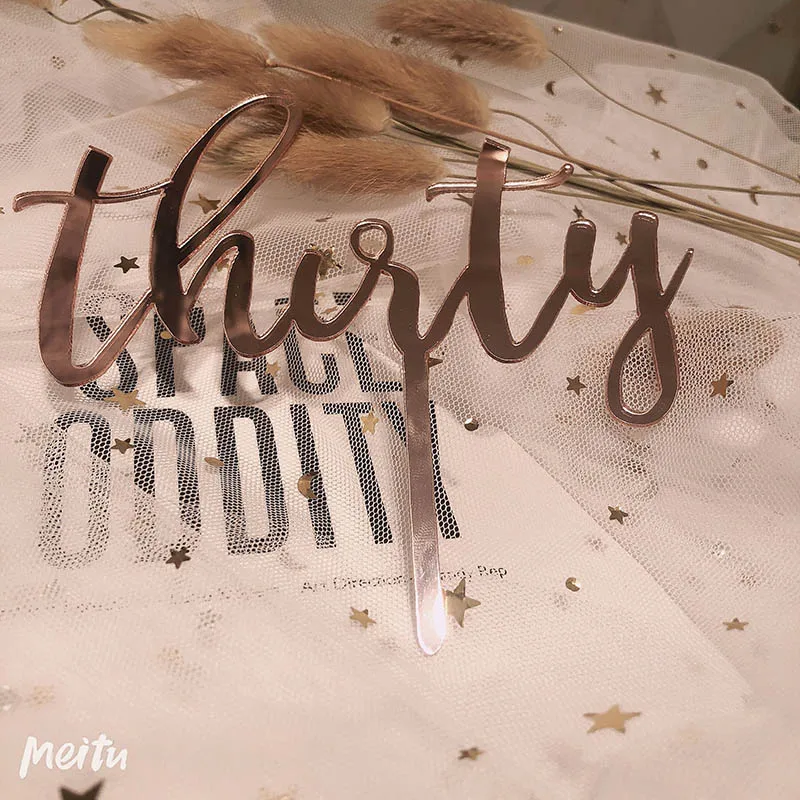 Золотой акриловый торт 30 С Днем Рождения с цифрами Кекс для го дня рождения