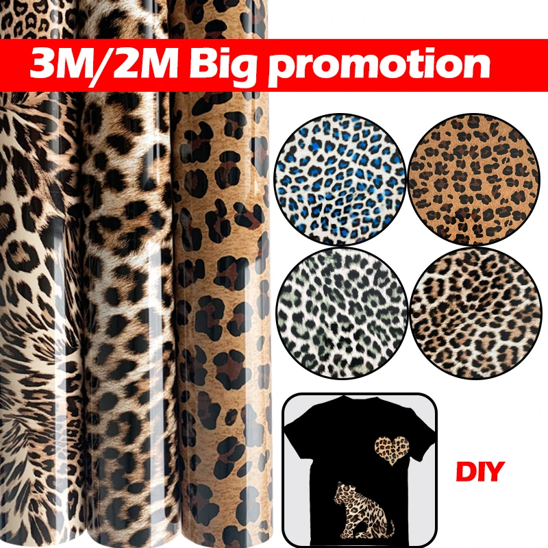 3 м/2 м леопардовый рисунок полиуретановая теплопередающая виниловая пленка