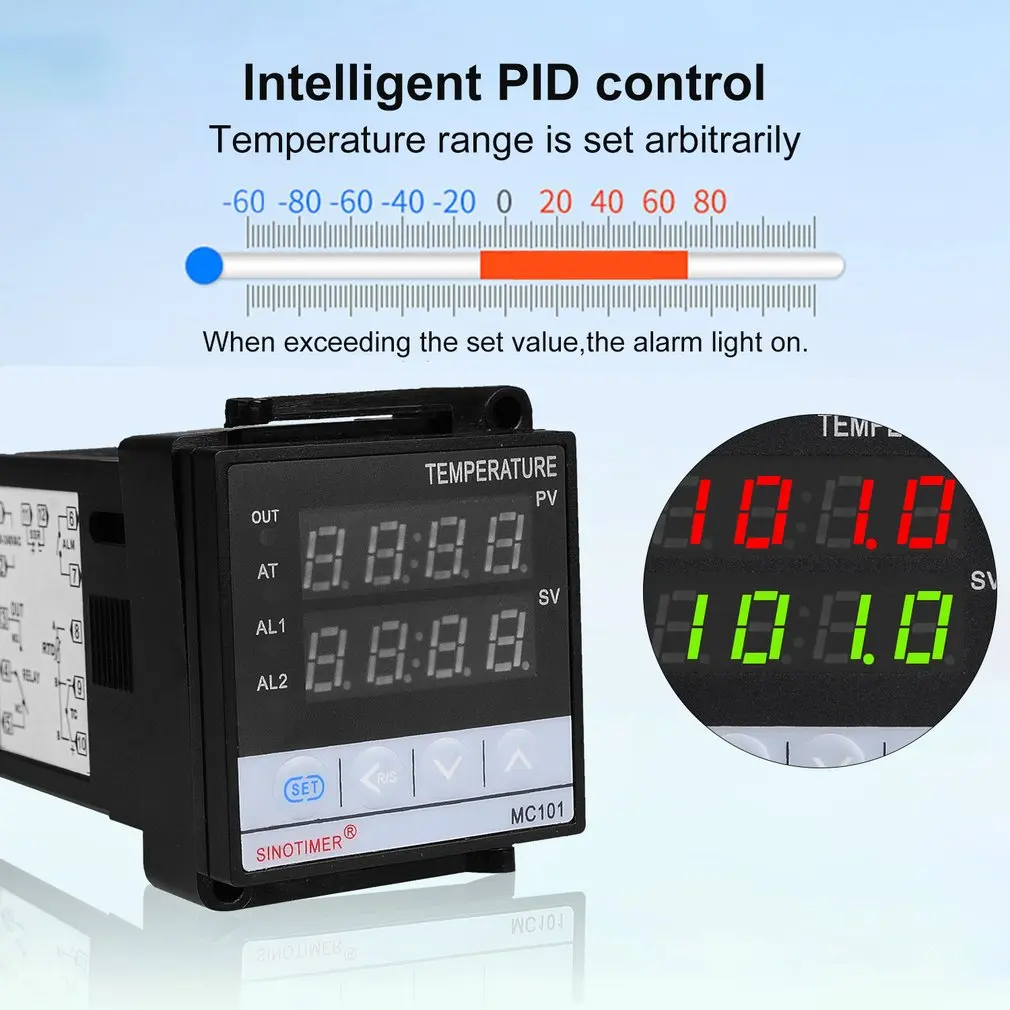 Регулятор температуры SINOTIMER с коротким кожухом PID регулятор термостат релейный