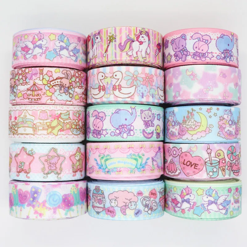 10 ярдов 1 '✥ мм милые животные печатные корсажные ленты для волос банты