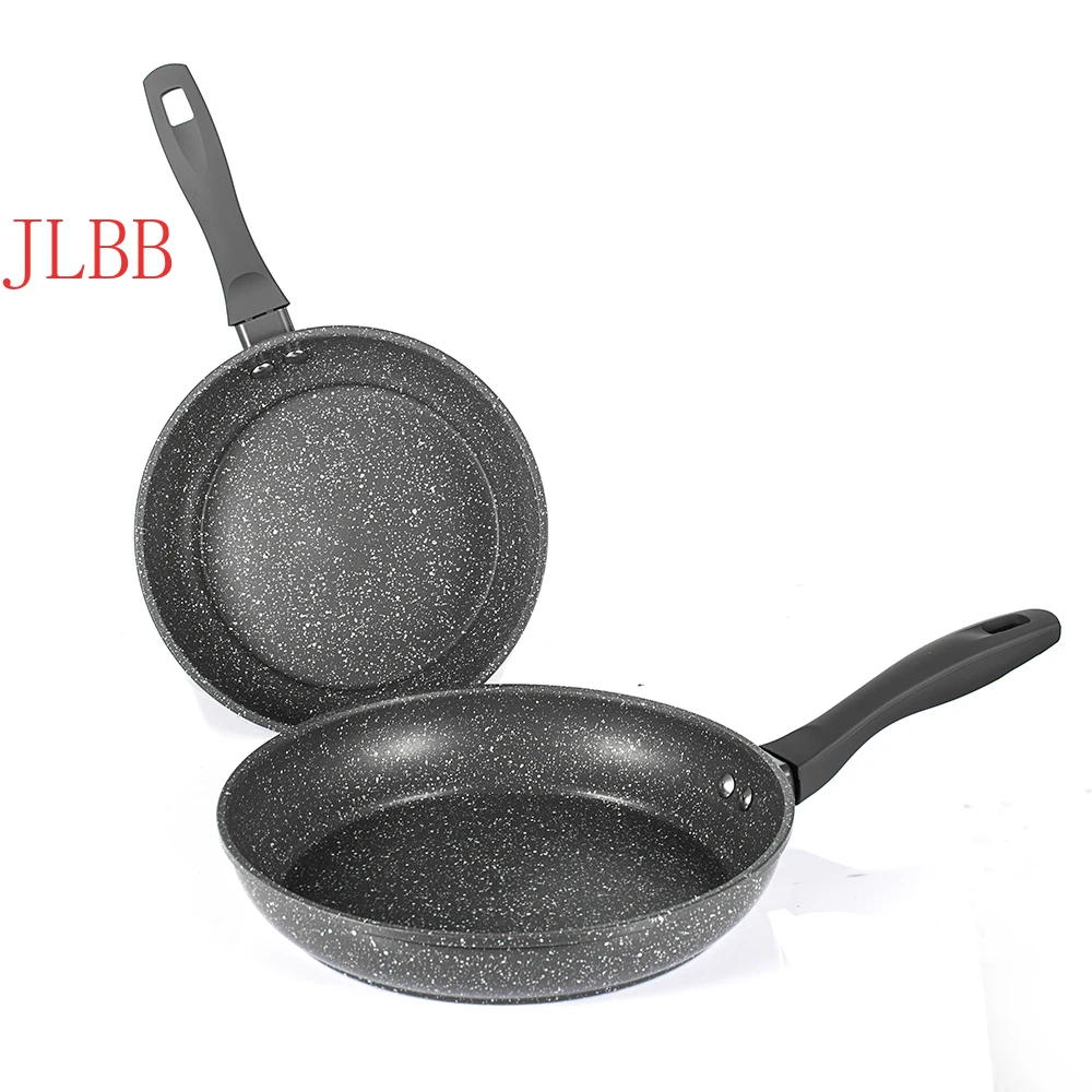 

100% PFOA Free Stone-Derived NonStick Frying Pan Coating 5 Layers Bottom Soft Handle Aluminum Dishwasher Safe Cooking Pan Set