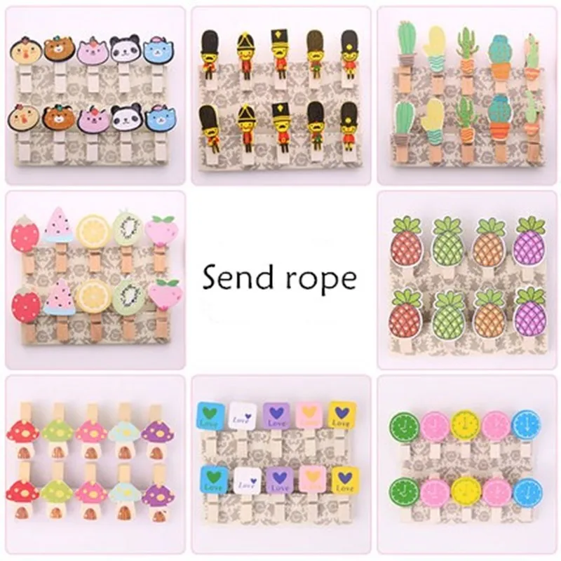 12/8/10 mini note paper clips for Christmas tree bear wood clip photo clips clothespin craft decoration clips