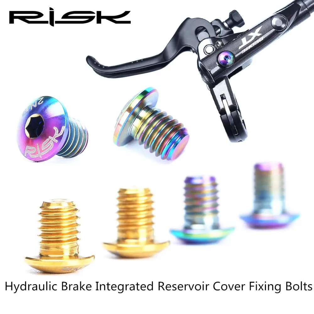 

RISK Road Bike C-Brake Quick Release Fixing Bolt 2pcs/lot Titanium Bicycle Caliper Brake Clamp Locking Screw Fine Adjustment Nut