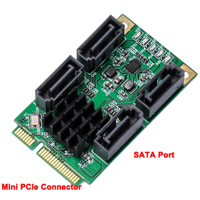 4 порта SATA III 6G Mini PCI Express Marvel 88SE9215 карта контроллера SATA3.0 Pci Ssd адаптер | Компьютеры и