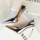 Туфли-лодочки BIGTREE женские, высокий каблук, лакированная кожа, классические, пикантные свадебные туфли, на шпильке, размер 43