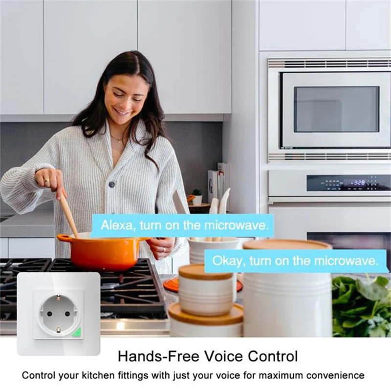 Lonsonho Tuya Wi Fi умная розетка стандарта ЕС США Великобритании Plug 220V 16A электрические