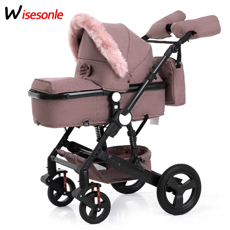 Коляска Wisesonle 2 в 1 двухканальная высокого качества с