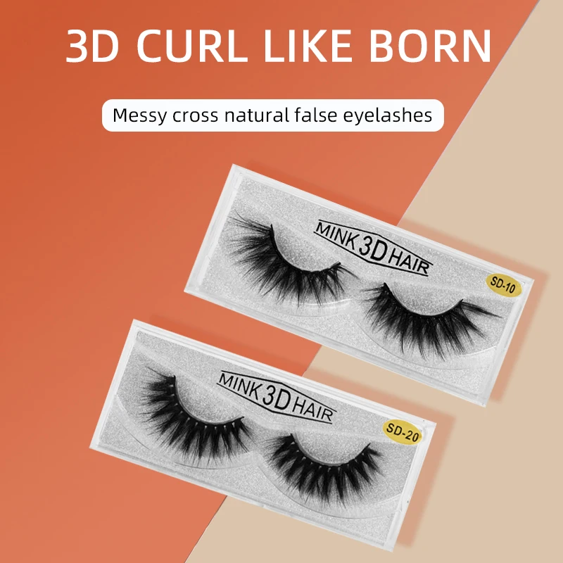 Wholesale 3D Faux Mink Eyelashes  For Makeup False lashes Soft Natural Thick Fake Eyelashes Lashes Extension Beauty Tools