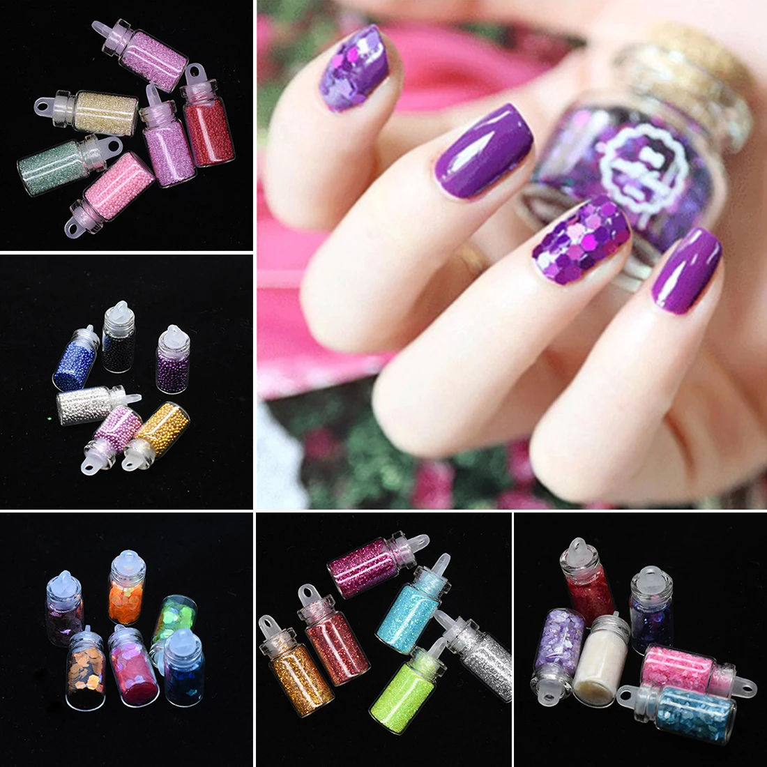 

48pcs Mixed Nail gel Acrylic Crystal Diamond Nail Art Rhinestones pearl Glitter Decoration Manicure DIY Decoration tools