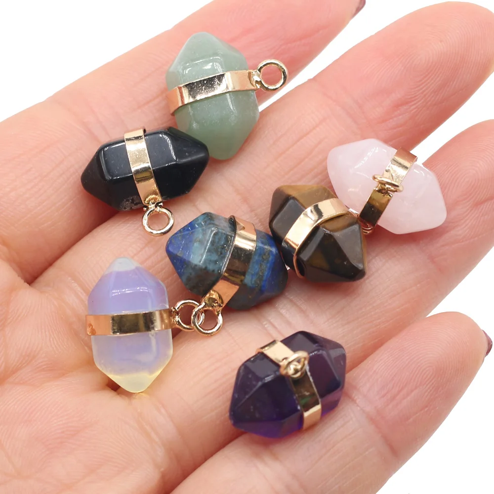 

Natural Stone Agates Crystal Amethysts Lapis Lazuli Pendant Charm for Earring Necklace Jewelry Making Women Gift Size 16x16mm