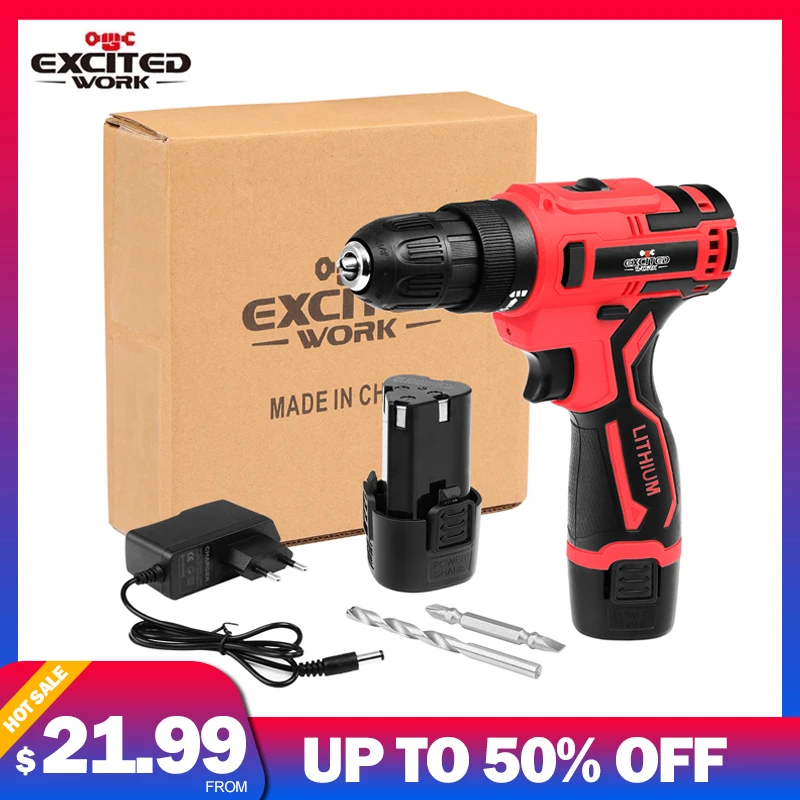 12В Аккумуляторная дрель электрическая отвертка литий ионный аккумулятор 2