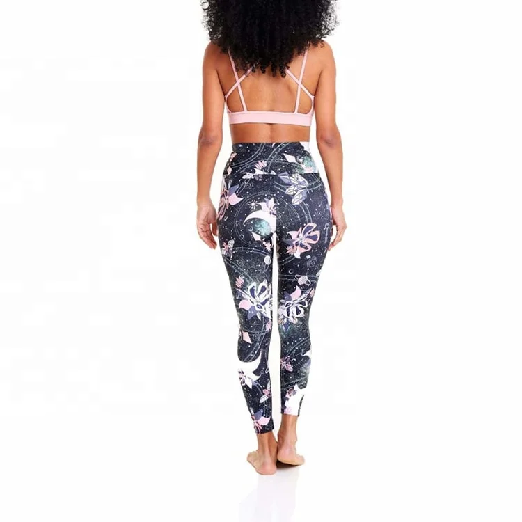 

Fitness active yoga wear compression gym pants high waist stretch tight printing yoga leggings full length sports pants