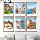 Настенная Картина на холсте с изображением берега Амальфи и Парижа