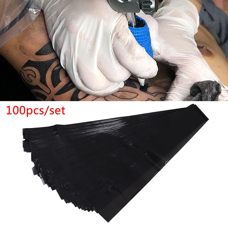

100Pcs Black Disposable 80*4cm Tattoo Machine Clip Cord Hook Sleeve Bags Blue Plastic Hygiene Cover Tattoo Accessories Supplies