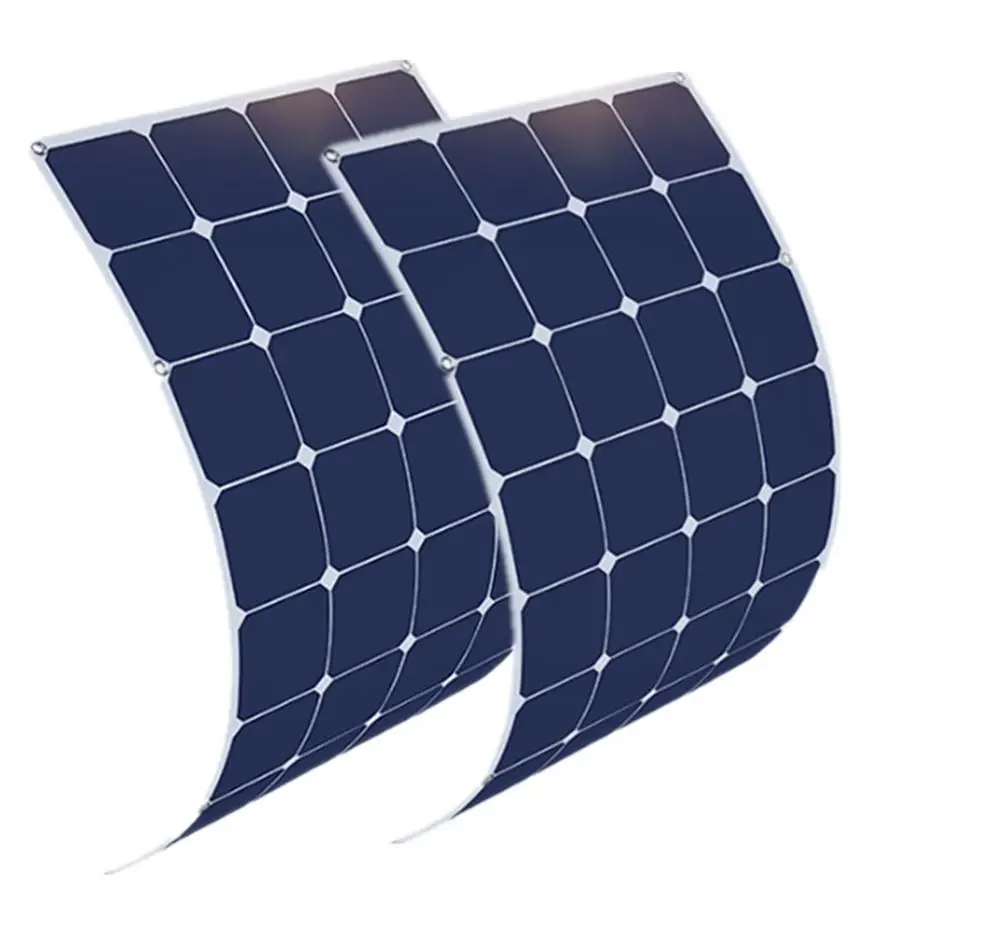 RG Sunpower Гибкая солнечная панель 110вт; монокристаллическая полугибкая солнечная панель 110 Вт; солнечная батарея 19.1% эффективность зарядки - Цвет: 2PCS