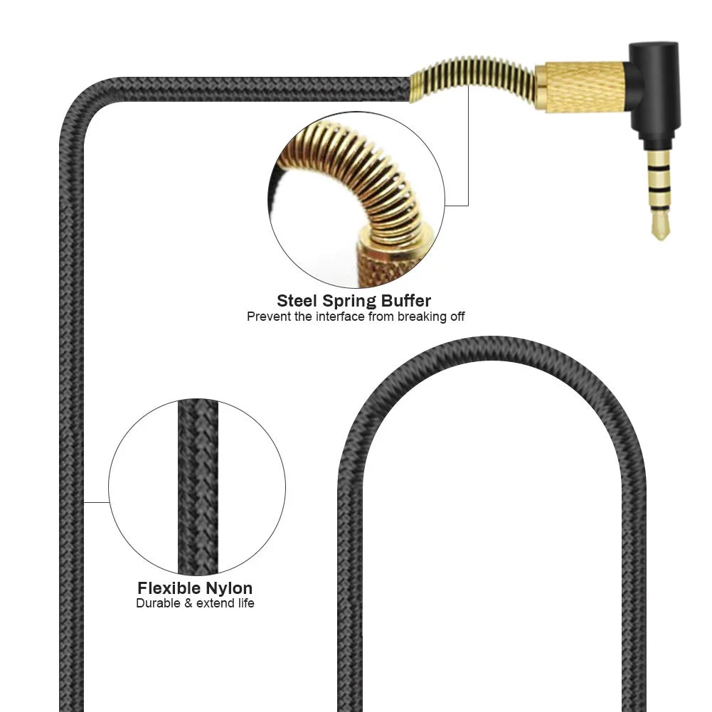 Upgrade OFC Replacement Braided Aux Cable Extension Music Cord for B&ampO Play by Bang &amp Olufsen Beoplay H2 H6 H7 H8 H9 Headphones |