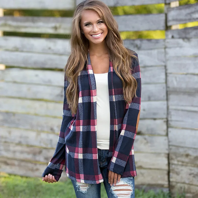 Женский кардиган свободный свитер с длинным рукавом Хлопок полоса верхняя