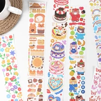 1pcs colorful tape retro cake butterfly rainbow flowers bear decoration stationery stickers scrapbook diy diary album tags