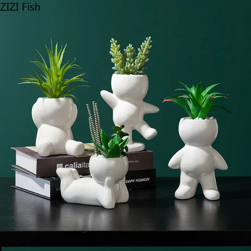 

European Fake Flower Plant Small Vase Flower Decorative Living Room Creative Greenery Decoration Cute Doll Small Potted Plant