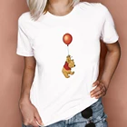 Футболка женская с принтом Винни-Пуха, Свободная Повседневная рубашка с коротким рукавом и круглым вырезом, топ в стиле унисекс, на лето