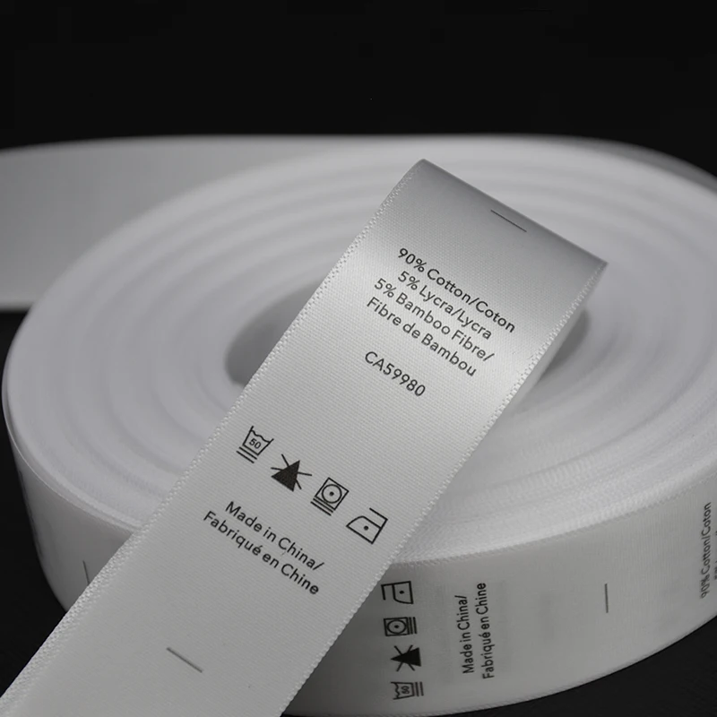 Пользовательская печать на одежде фирменный логотип белая шелковая атласная