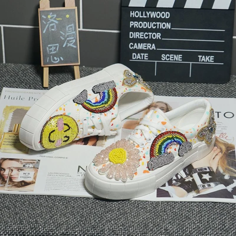 

Fashion cloth shoes women 2021 new personality heavy industry cute low-cut canvas all-match casual shoes