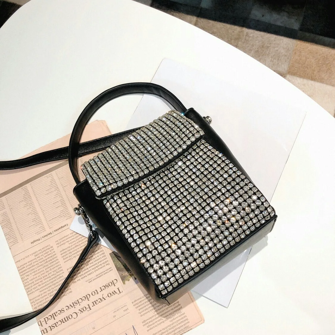 BXX Sac/ модные роскошные сумки женские дизайнерские стразы половина крышки маленький квадратный карман сумка через плечо ZC880