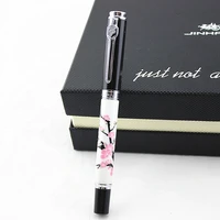 jinhao 8802 creative chinaware fountain pen blossom bird pattern luxury brand metal writing ink pen for school office