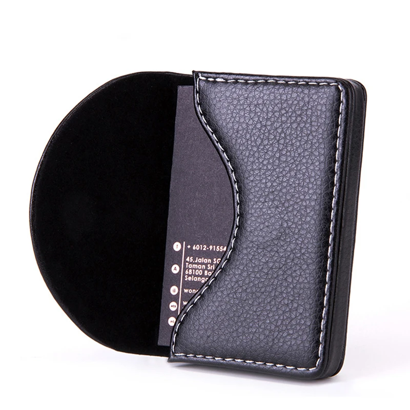 

Fashion Business Card Holder Men's Women's Creative Metal Leather Stainless Steel Business Card Case Bank Credit Card Bag Purse