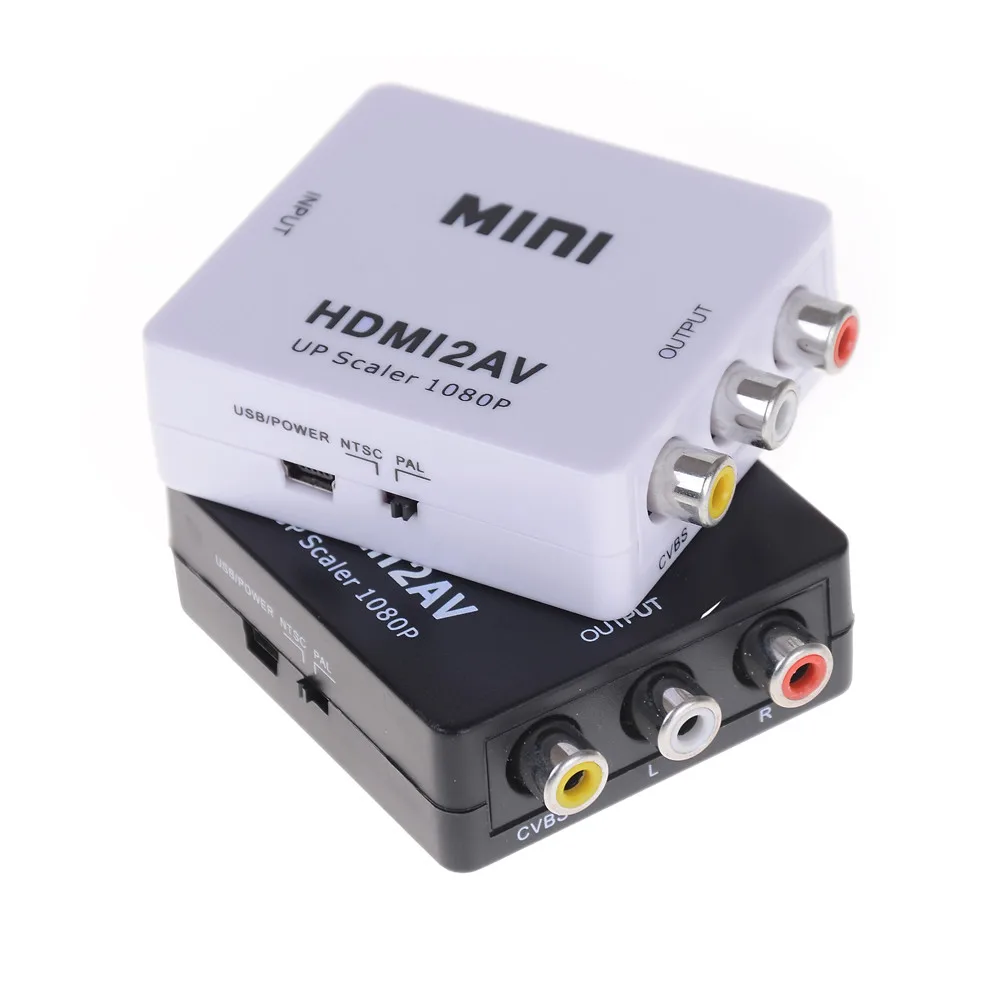 HDMI К AV скейлер адаптер HD видео конвертер коробка к RCA AV/CVSB L/R 1080P HDMI2AV Поддержка NTSC PAL