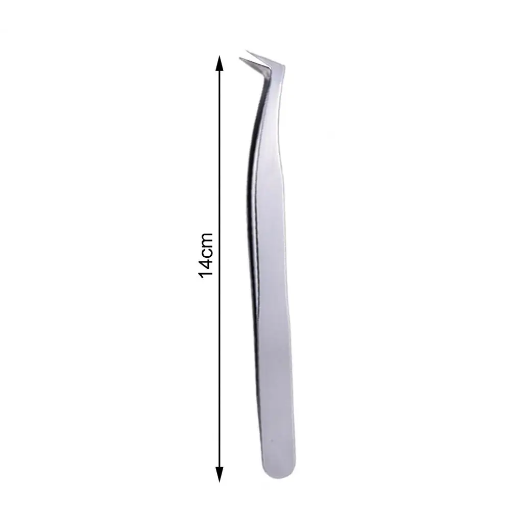 

Eyelash Tweezers Professional Makeup Tool Silver Color Stainless Steel Eyelash Tweezers for Beginners