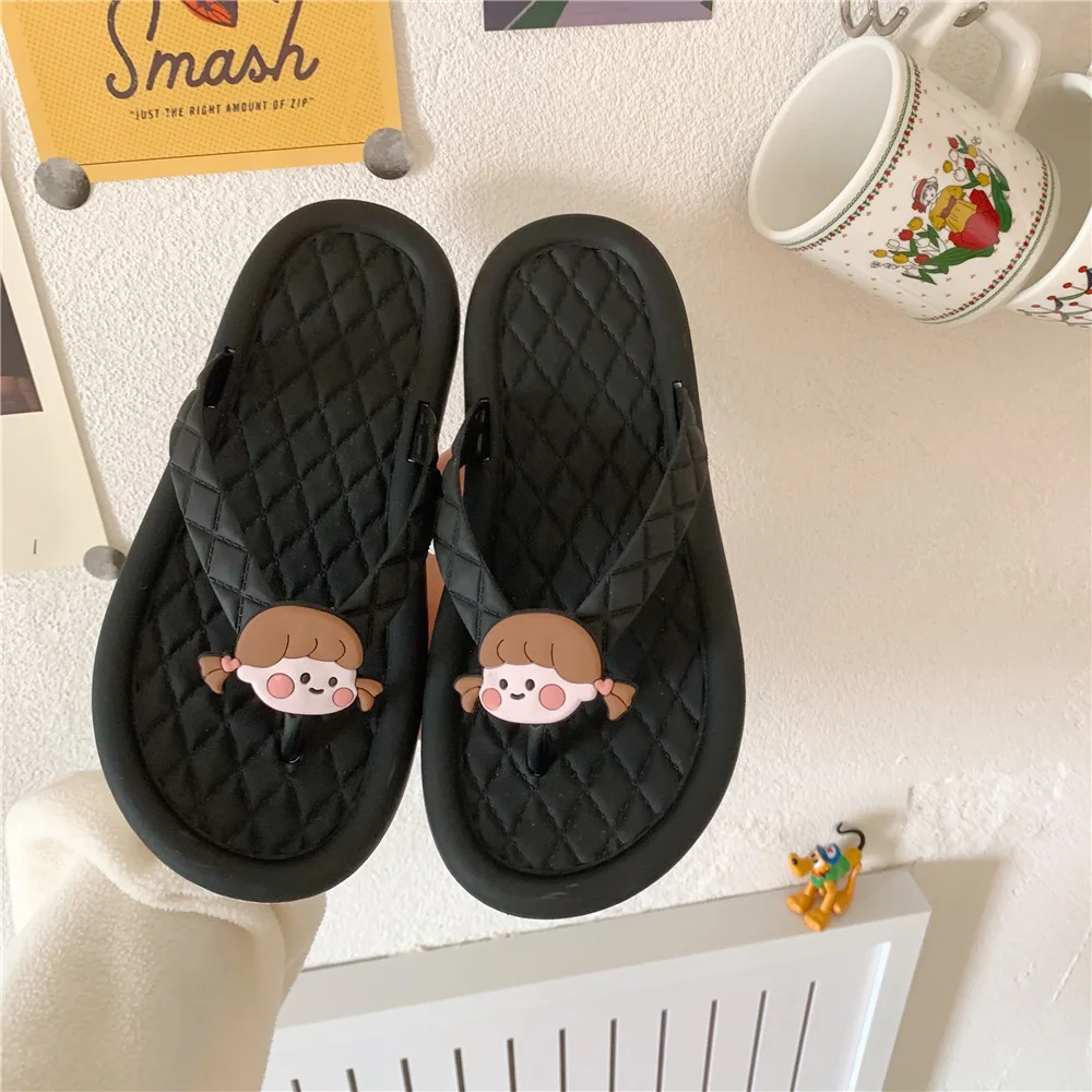 

Women's summer fashion new cartoon cute flip-flops home wear seaside vacation beach clip feet cool slippers soft bottom