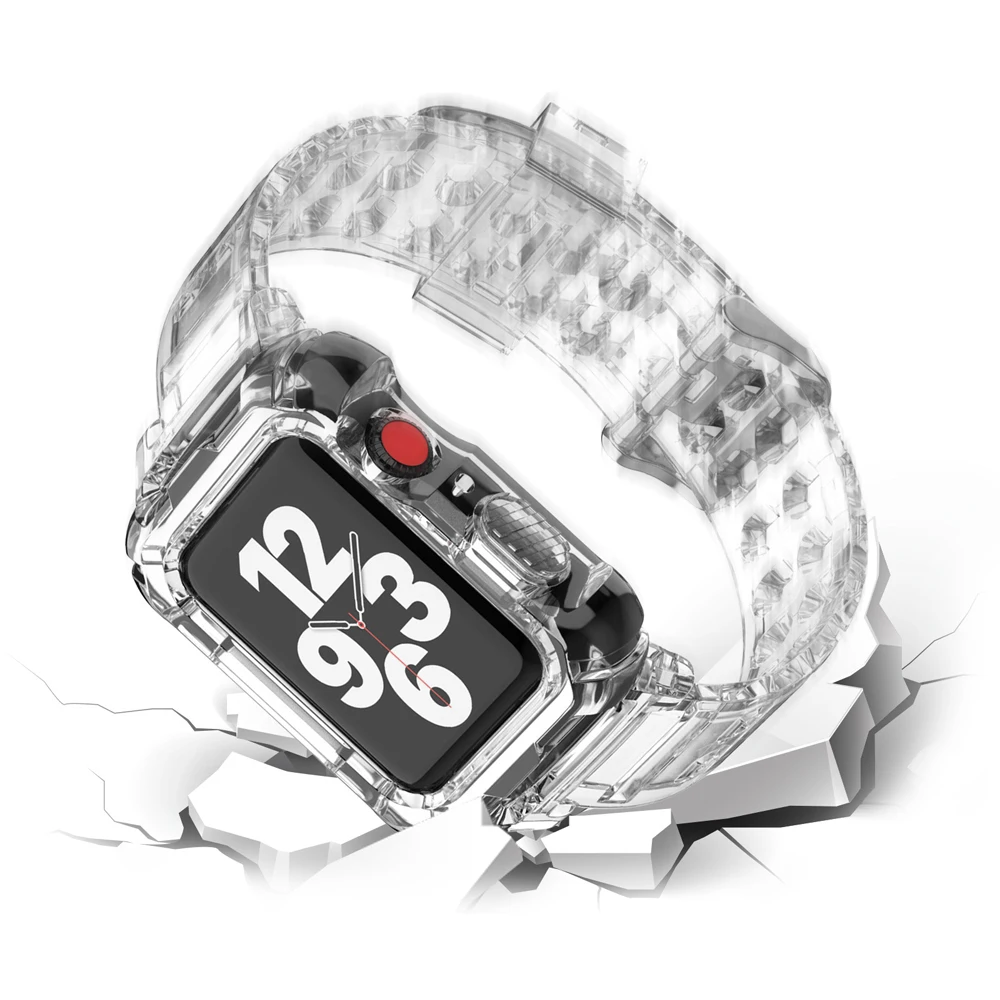 

Чехол из ТПУ и ремешок для apple watch series SE/6/5/4/3/2, прочный амортизирующий чехол для apple watch iwatch band 44 мм 40 мм 42 мм 38 мм