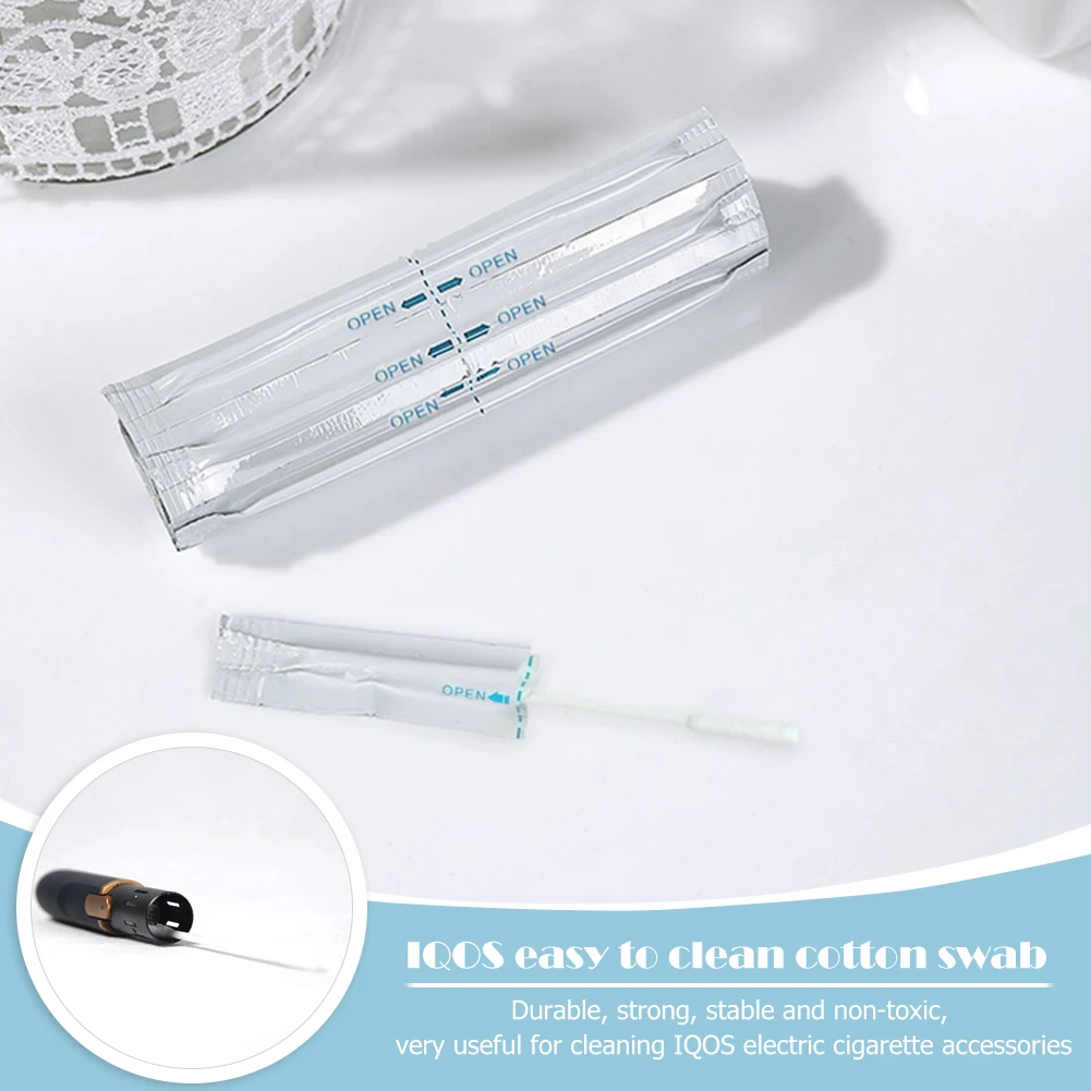 30pcs/pack Wet Alcohol Cotton Swabs Double Head Cleaning Stick For IQOS 2.4 PLUS 3.0 LIL/LTN/HEETS/GLO Heater Cigarette | Красота и