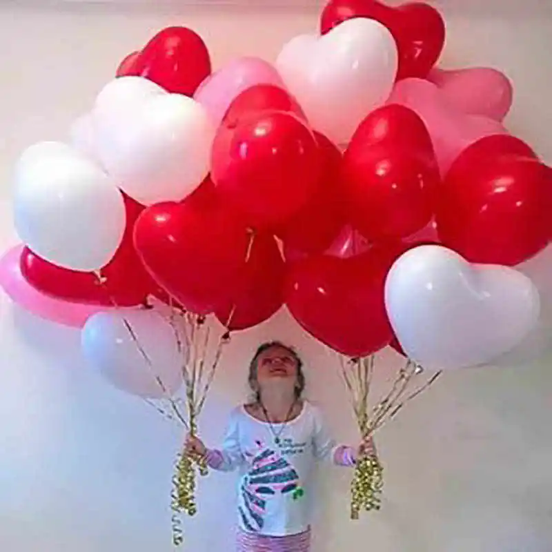10 шт./лот красные розовые шары дюймов сердечко латексные гелиевые шарики для